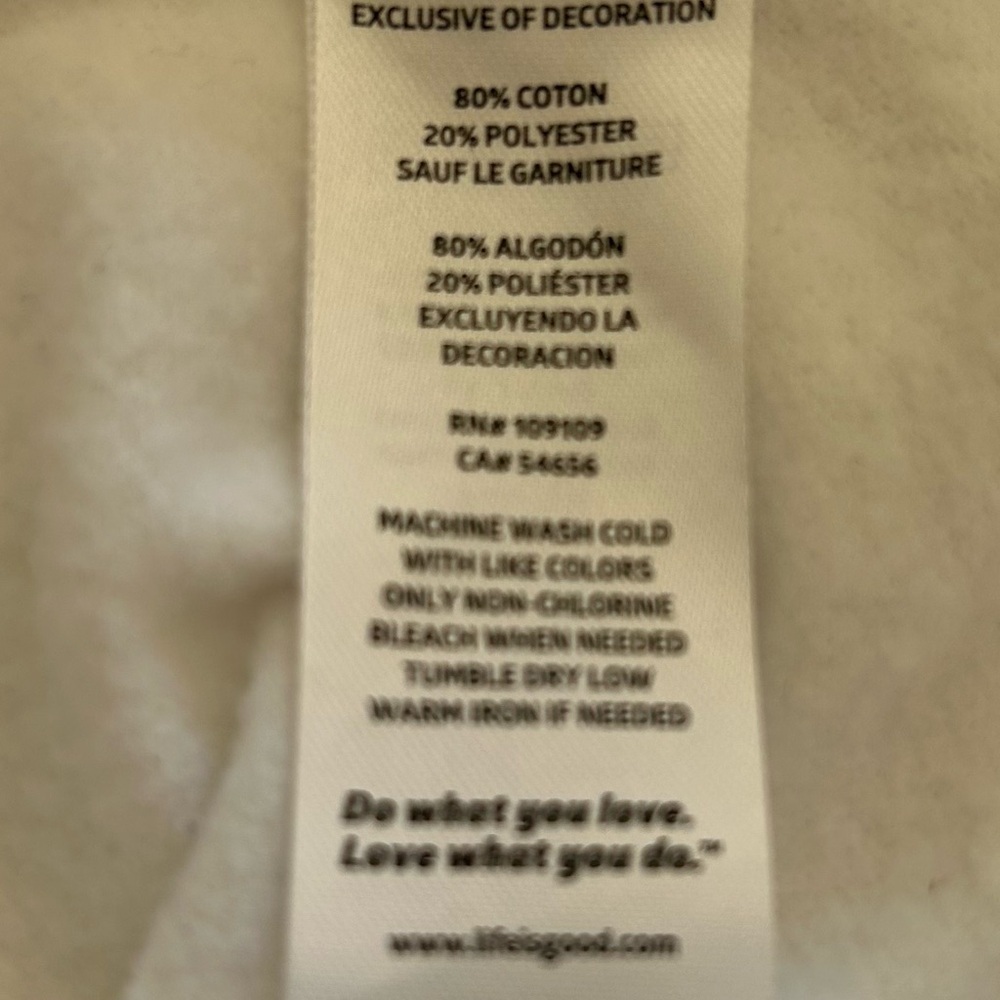 Life Is Good Men's White Hoodie/ size M - Picture 8 of 11